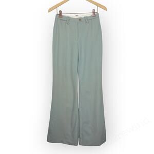 Vintage XS Helfer Wool Twill Pant France Straight Flare 24.5x31 Mint Green Blue